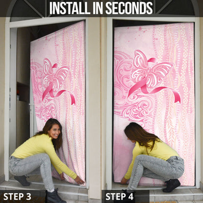 Hawaii Breast Cancer Support Door Cover Maile Pikake Lokelani Crown Flower Lei Inspired