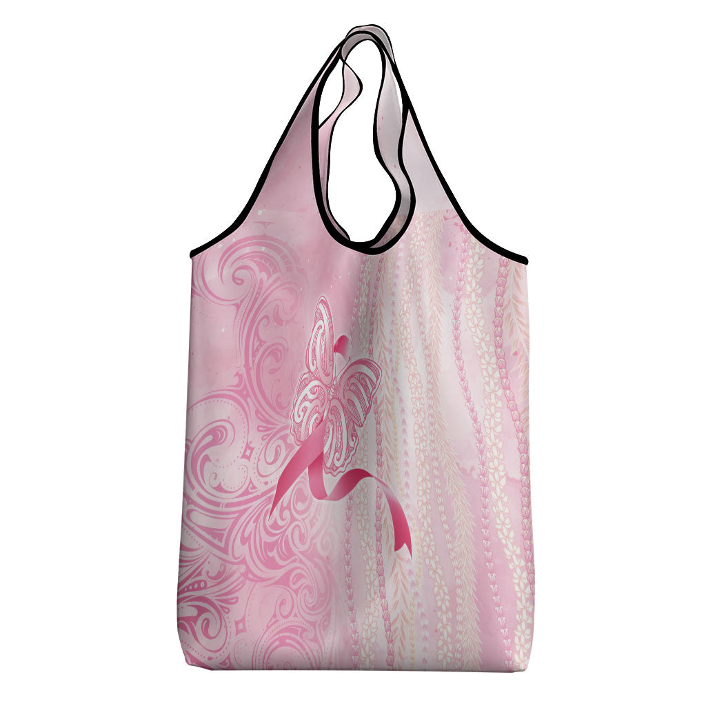 Hawaii Breast Cancer Support Grocery Bag Maile Pikake Lokelani Crown Flower Lei Inspired