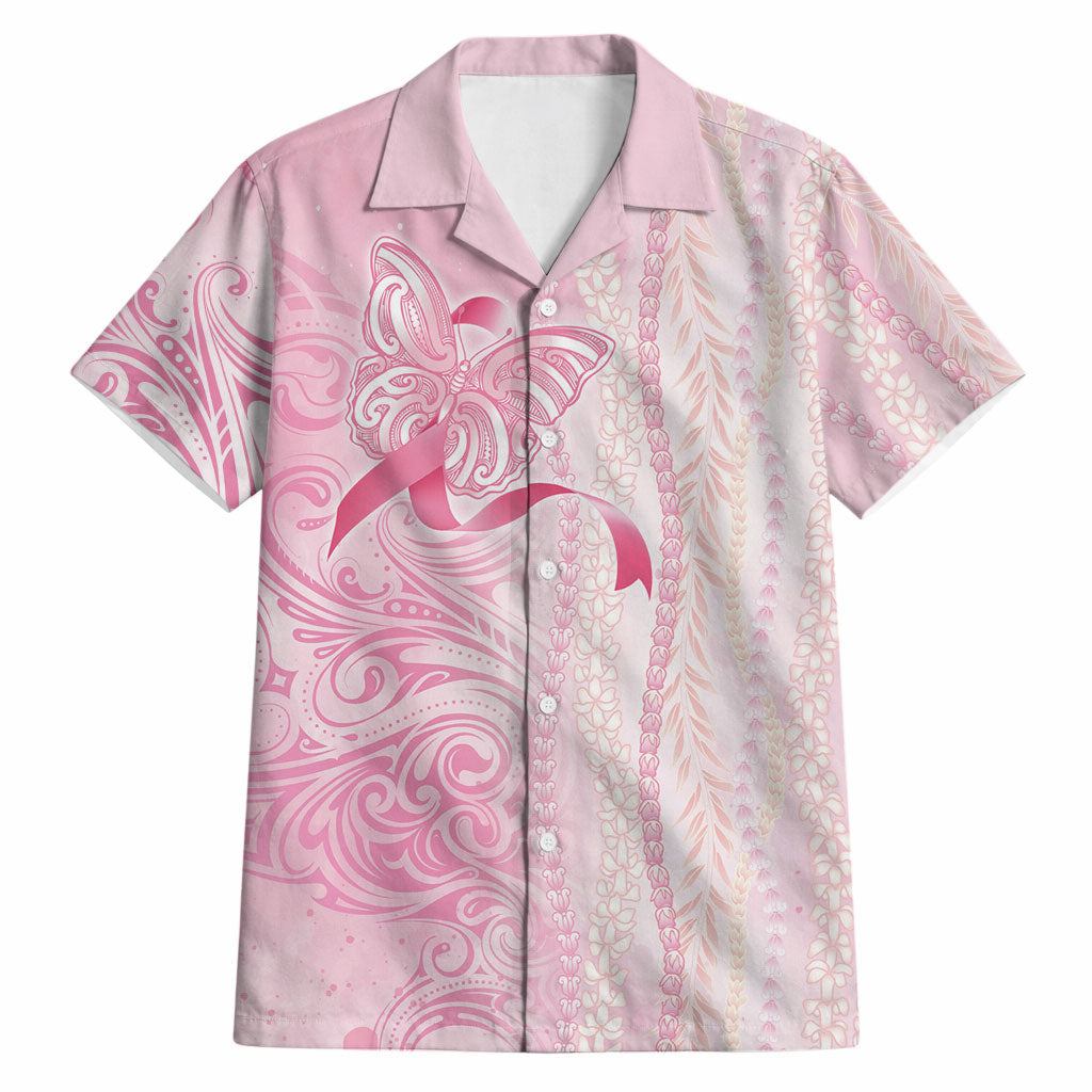 Hawaii Breast Cancer Support Hawaiian Shirt Maile Pikake Lokelani Crown Flower Lei Inspired