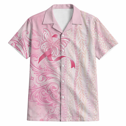 Hawaii Breast Cancer Support Hawaiian Shirt Maile Pikake Lokelani Crown Flower Lei Inspired