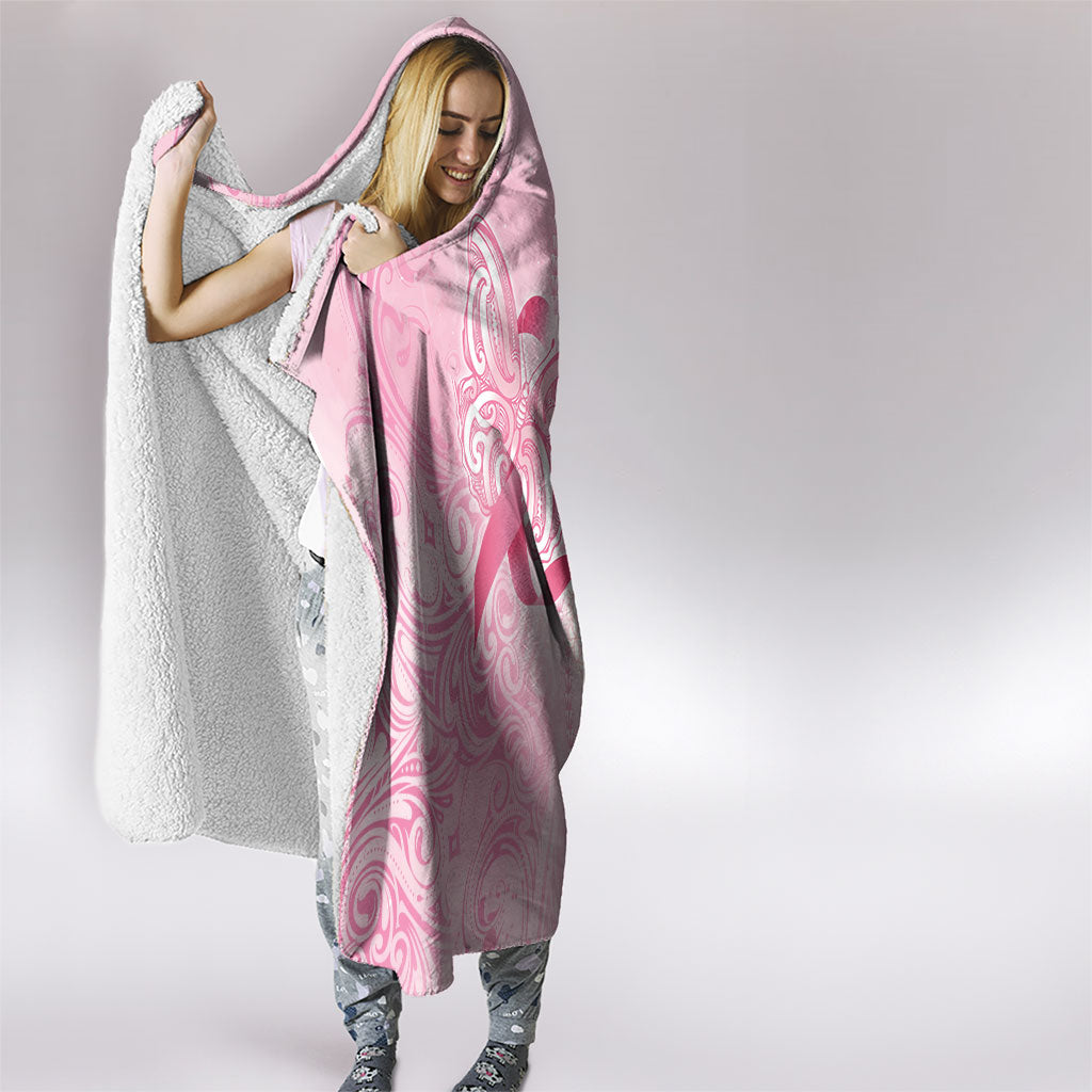 Hawaii Breast Cancer Support Hooded Blanket Maile Pikake Lokelani Crown Flower Lei Inspired