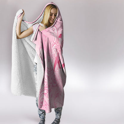Hawaii Breast Cancer Support Hooded Blanket Maile Pikake Lokelani Crown Flower Lei Inspired