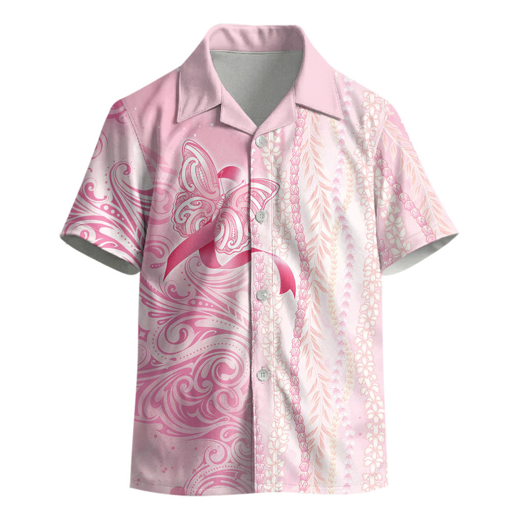 Hawaii Breast Cancer Support Kid Hawaiian Shirt Maile Pikake Lokelani Crown Flower Lei Inspired