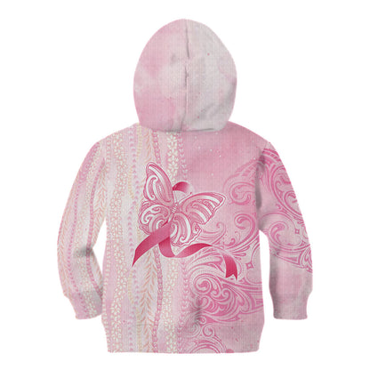 Hawaii Breast Cancer Support Kid Hoodie Maile Pikake Lokelani Crown Flower Lei Inspired