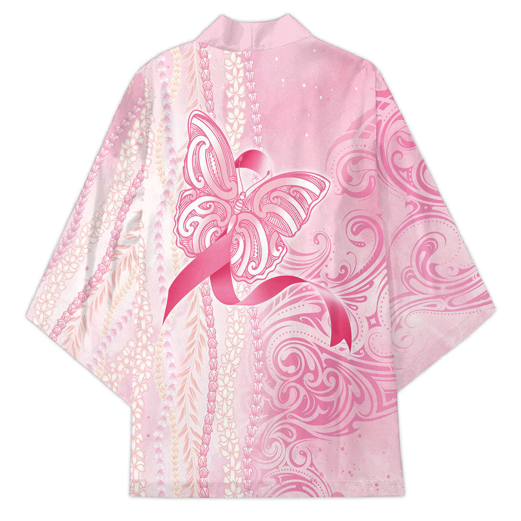 Hawaii Breast Cancer Support Kimono Maile Pikake Lokelani Crown Flower Lei Inspired