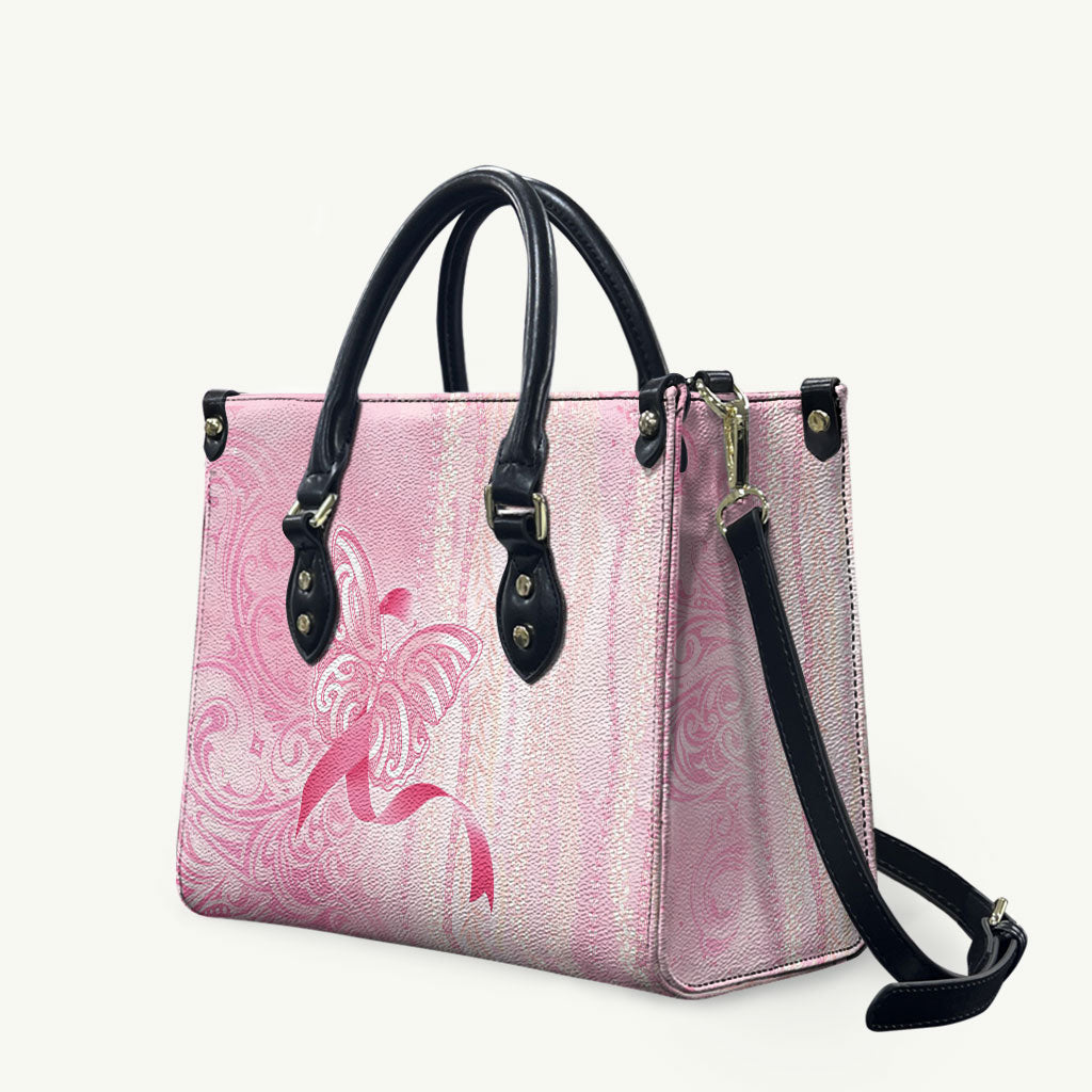 Hawaii Breast Cancer Support Leather Bag Maile Pikake Lokelani Crown Flower Lei Inspired