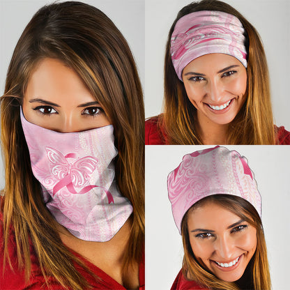 Hawaii Breast Cancer Support Neck Gaiter Maile Pikake Lokelani Crown Flower Lei Inspired