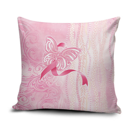 Hawaii Breast Cancer Support Pillow Cover Maile Pikake Lokelani Crown Flower Lei Inspired