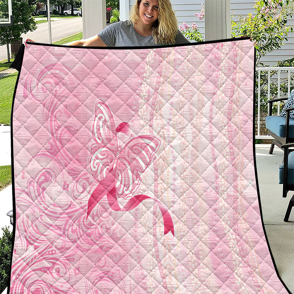 Hawaii Breast Cancer Support Quilt Maile Pikake Lokelani Crown Flower Lei Inspired