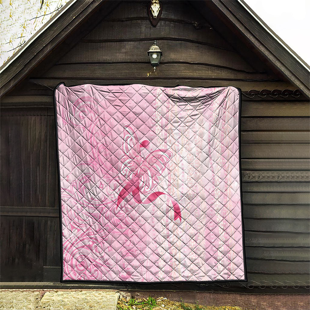Hawaii Breast Cancer Support Quilt Maile Pikake Lokelani Crown Flower Lei Inspired