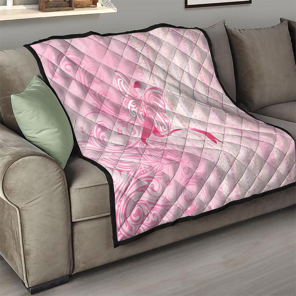 Hawaii Breast Cancer Support Quilt Maile Pikake Lokelani Crown Flower Lei Inspired