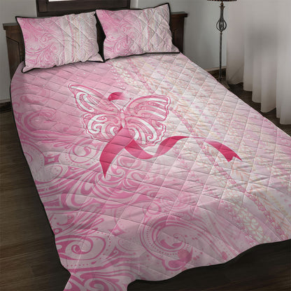 Hawaii Breast Cancer Support Quilt Bed Set Maile Pikake Lokelani Crown Flower Lei Inspired