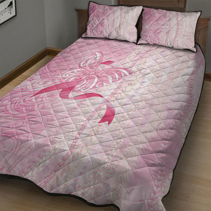 Hawaii Breast Cancer Support Quilt Bed Set Maile Pikake Lokelani Crown Flower Lei Inspired