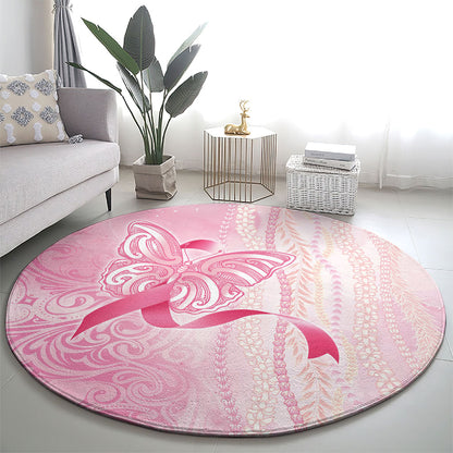 Hawaii Breast Cancer Support Round Carpet Maile Pikake Lokelani Crown Flower Lei Inspired