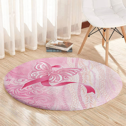 Hawaii Breast Cancer Support Round Carpet Maile Pikake Lokelani Crown Flower Lei Inspired