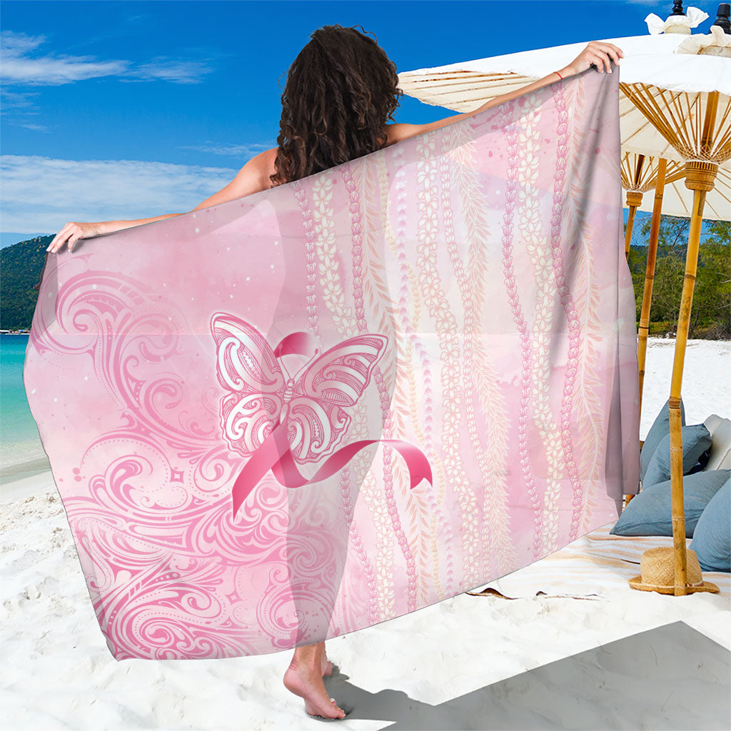 Hawaii Breast Cancer Support Sarong Maile Pikake Lokelani Crown Flower Lei Inspired