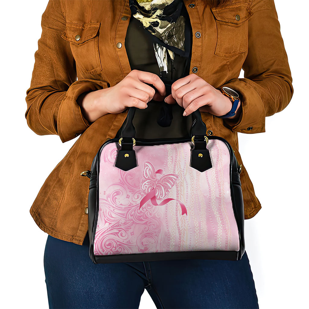 Hawaii Breast Cancer Support Shoulder Handbag Maile Pikake Lokelani Crown Flower Lei Inspired