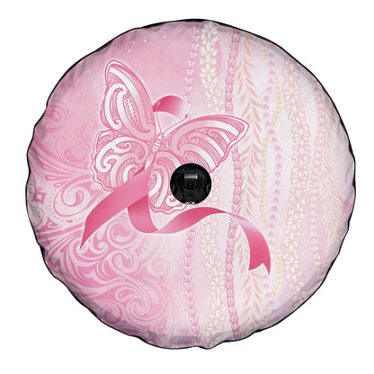 Hawaii Breast Cancer Support Spare Tire Cover Maile Pikake Lokelani Crown Flower Lei Inspired