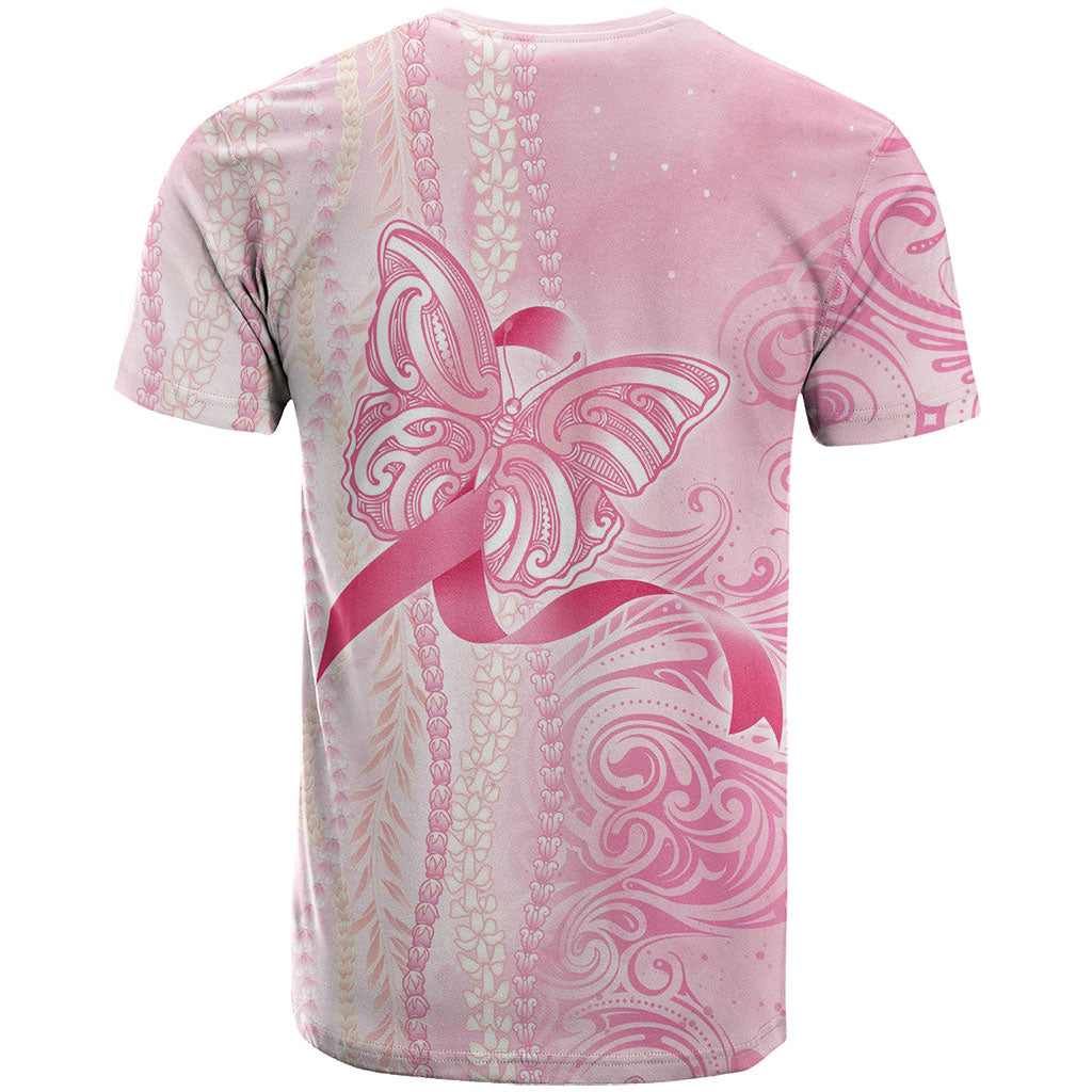 Hawaii Breast Cancer Support T Shirt Maile Pikake Lokelani Crown Flower Lei Inspired