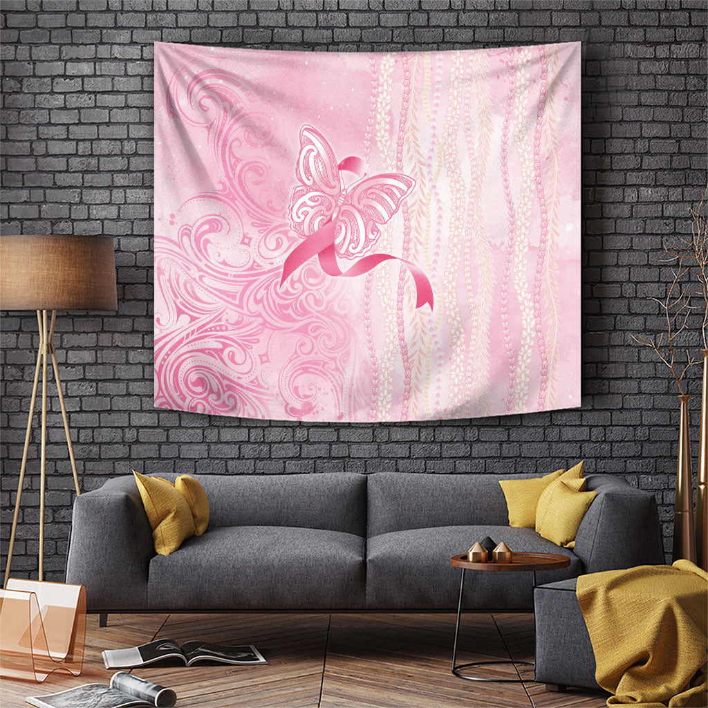 Hawaii Breast Cancer Support Tapestry Maile Pikake Lokelani Crown Flower Lei Inspired