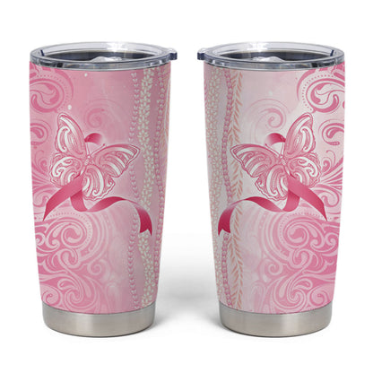 Hawaii Breast Cancer Support Tumbler Cup Maile Pikake Lokelani Crown Flower Lei Inspired