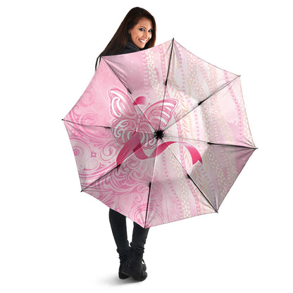 Hawaii Breast Cancer Support Umbrella Maile Pikake Lokelani Crown Flower Lei Inspired