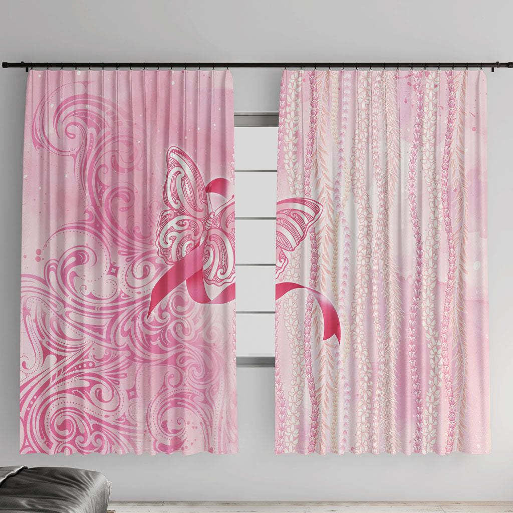 Hawaii Breast Cancer Support Window Curtain Maile Pikake Lokelani Crown Flower Lei Inspired
