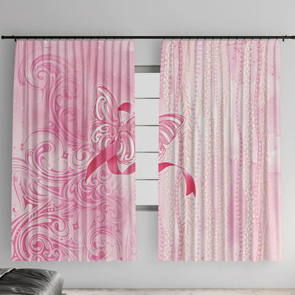 Hawaii Breast Cancer Support Window Curtain Maile Pikake Lokelani Crown Flower Lei Inspired
