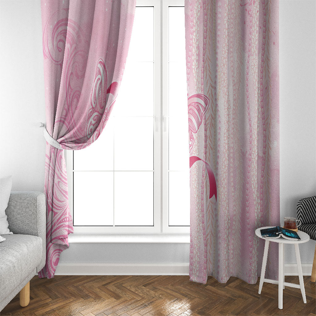 Hawaii Breast Cancer Support Window Curtain Maile Pikake Lokelani Crown Flower Lei Inspired