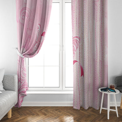 Hawaii Breast Cancer Support Window Curtain Maile Pikake Lokelani Crown Flower Lei Inspired