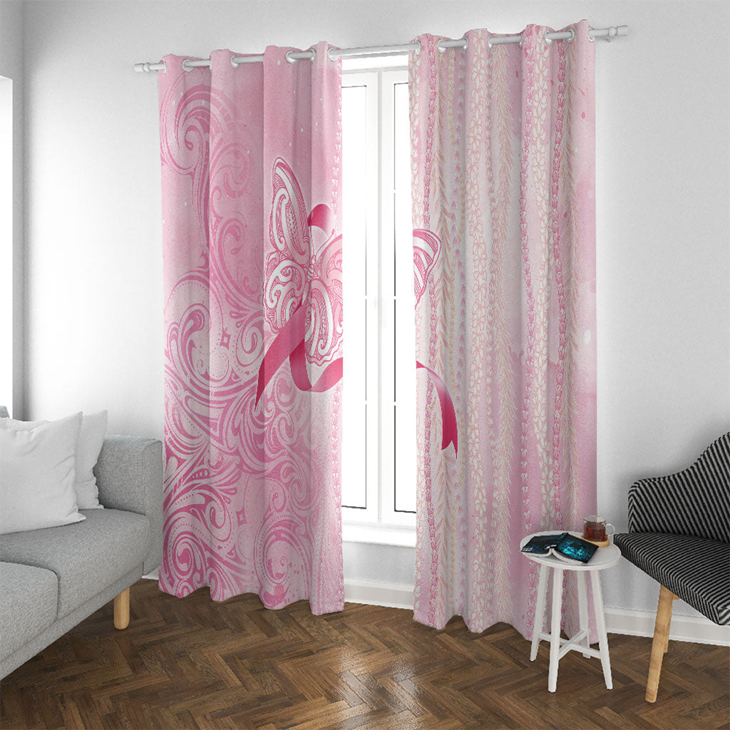 Hawaii Breast Cancer Support Window Curtain Maile Pikake Lokelani Crown Flower Lei Inspired