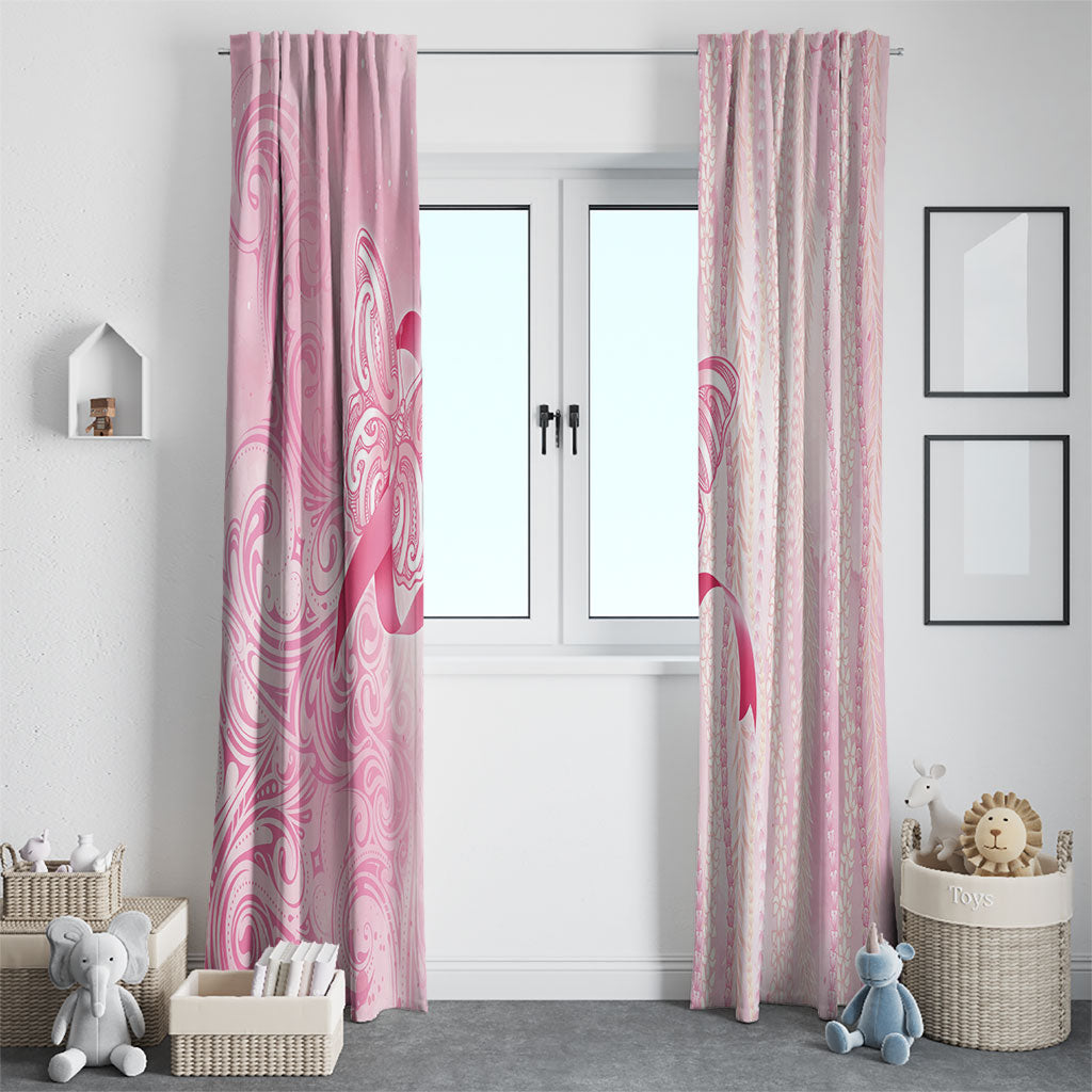 Hawaii Breast Cancer Support Window Curtain Maile Pikake Lokelani Crown Flower Lei Inspired