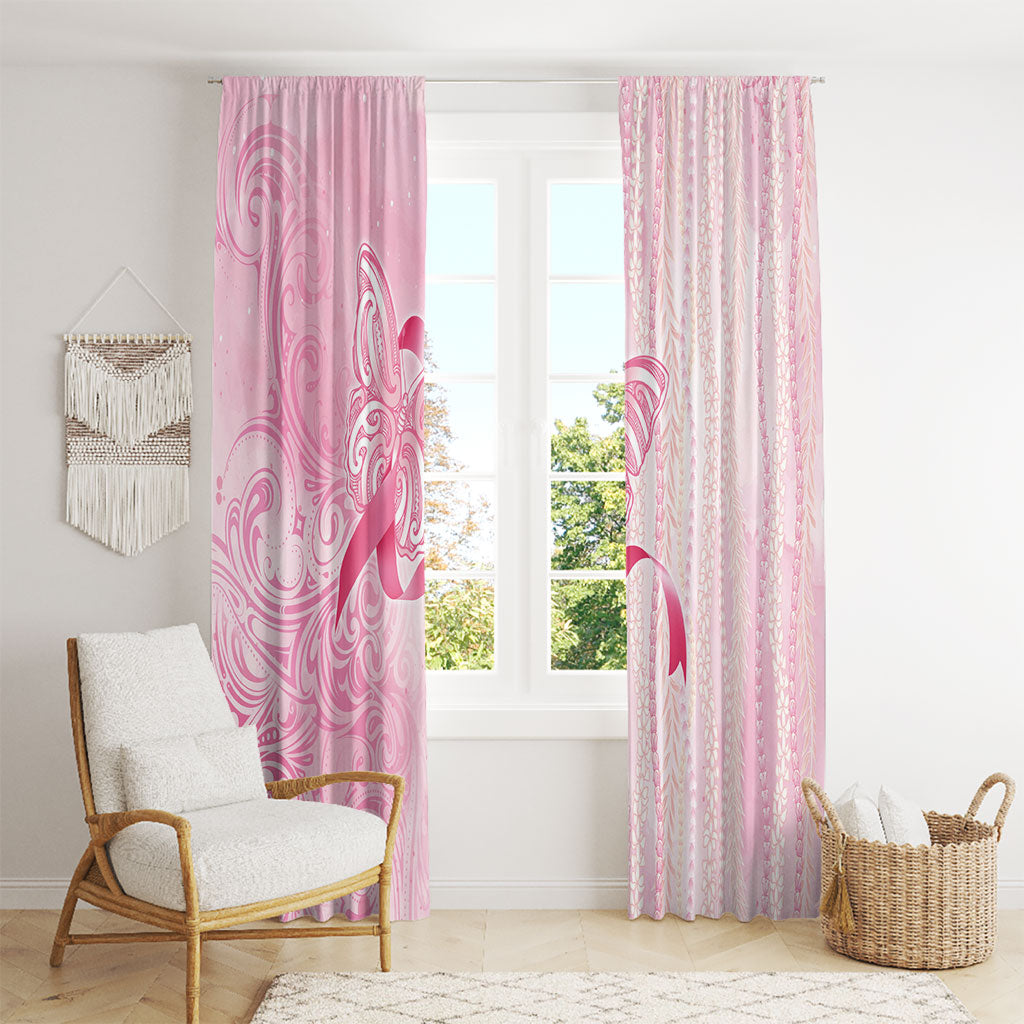 Hawaii Breast Cancer Support Window Curtain Maile Pikake Lokelani Crown Flower Lei Inspired