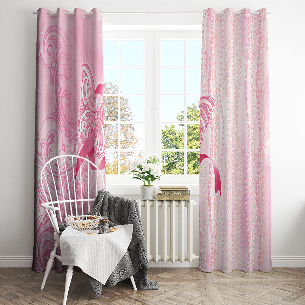 Hawaii Breast Cancer Support Window Curtain Maile Pikake Lokelani Crown Flower Lei Inspired