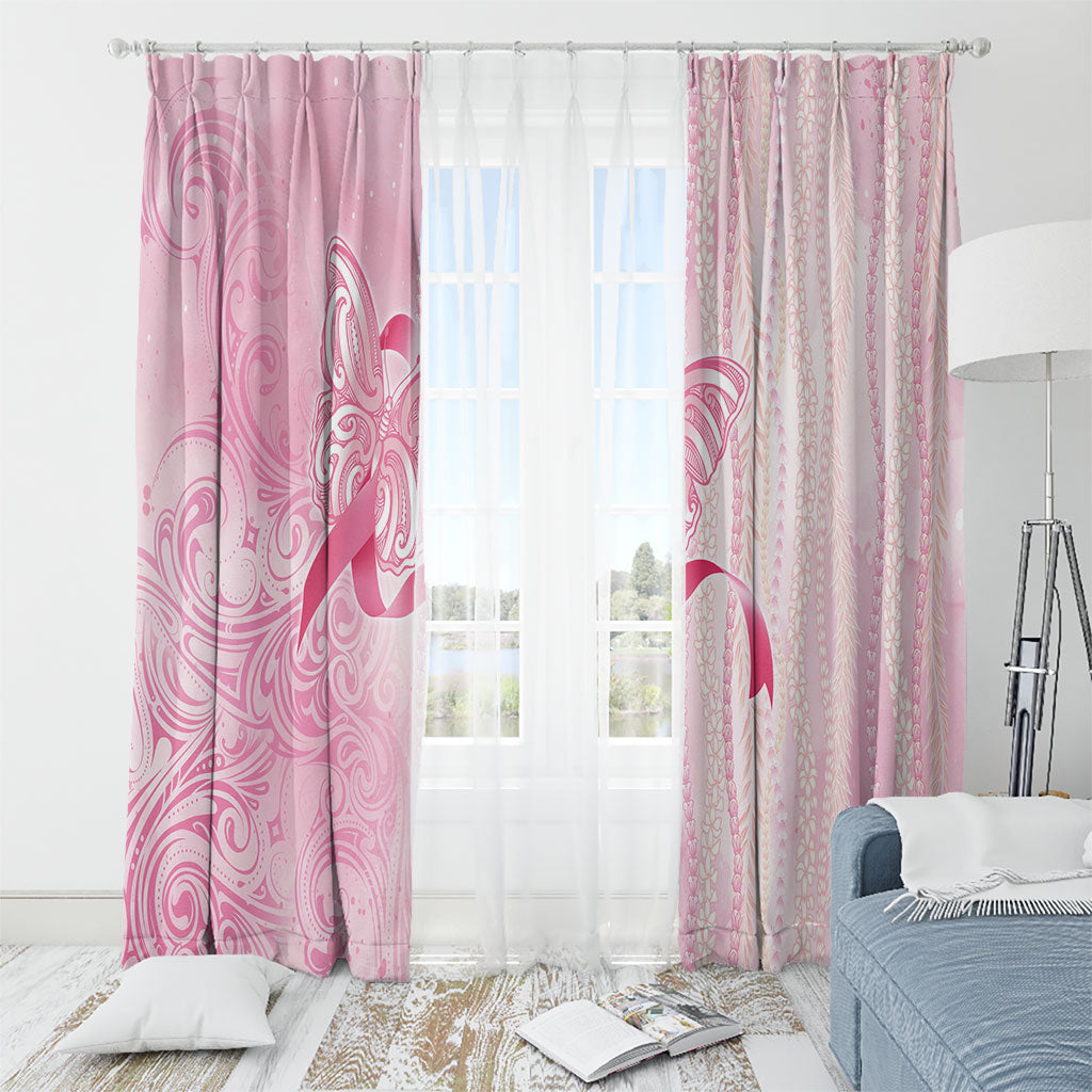 Hawaii Breast Cancer Support Window Curtain Maile Pikake Lokelani Crown Flower Lei Inspired