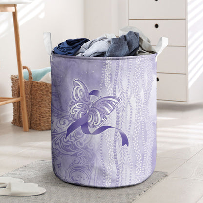 Hawaii Epilepsy Support Purple Ribbon Strength Laundry Basket Maile Pikake Lokelani Crown Flower Lei Inspired