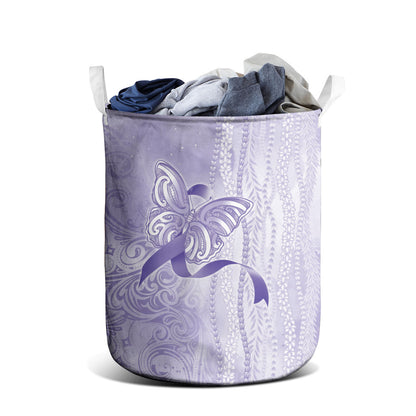 Hawaii Epilepsy Support Purple Ribbon Strength Laundry Basket Maile Pikake Lokelani Crown Flower Lei Inspired