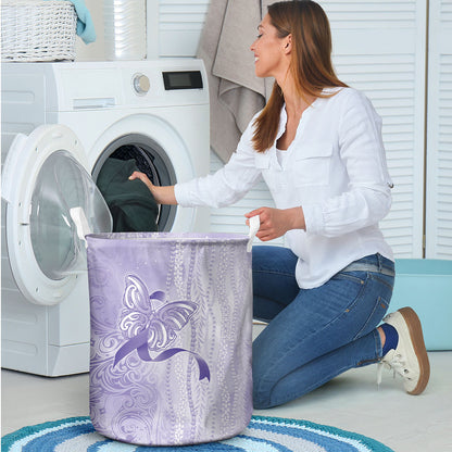 Hawaii Epilepsy Support Purple Ribbon Strength Laundry Basket Maile Pikake Lokelani Crown Flower Lei Inspired
