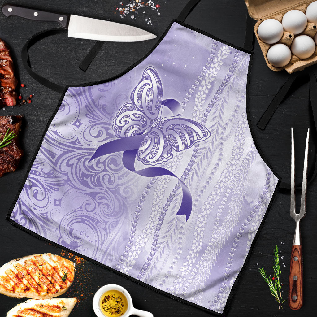 Hawaii Epilepsy Support Purple Ribbon Strength Apron Maile Pikake Lokelani Crown Flower Lei Inspired