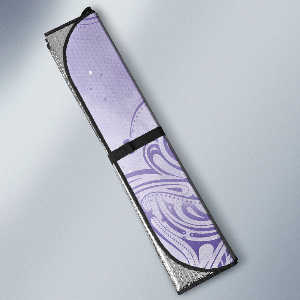 Hawaii Epilepsy Support Purple Ribbon Strength Auto Sun Shade Maile Pikake Lokelani Crown Flower Lei Inspired