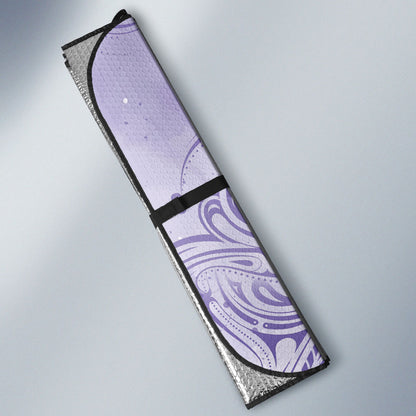 Hawaii Epilepsy Support Purple Ribbon Strength Auto Sun Shade Maile Pikake Lokelani Crown Flower Lei Inspired