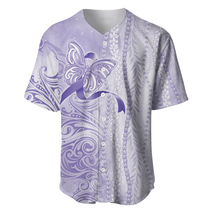 Hawaii Epilepsy Support Purple Ribbon Strength Baseball Jersey Maile Pikake Lokelani Crown Flower Lei Inspired