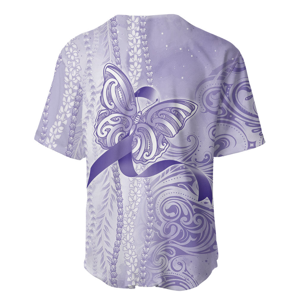 Hawaii Epilepsy Support Purple Ribbon Strength Baseball Jersey Maile Pikake Lokelani Crown Flower Lei Inspired