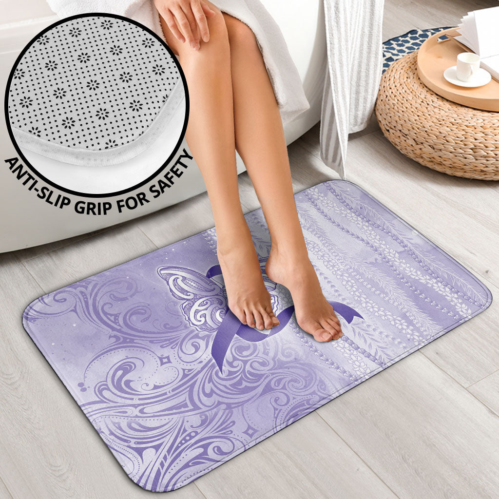 Hawaii Epilepsy Support Purple Ribbon Strength Bathroom Set Maile Pikake Lokelani Crown Flower Lei Inspired