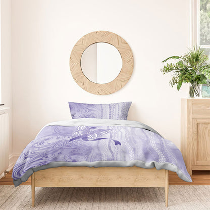 Hawaii Epilepsy Support Purple Ribbon Strength Bedding Set Maile Pikake Lokelani Crown Flower Lei Inspired