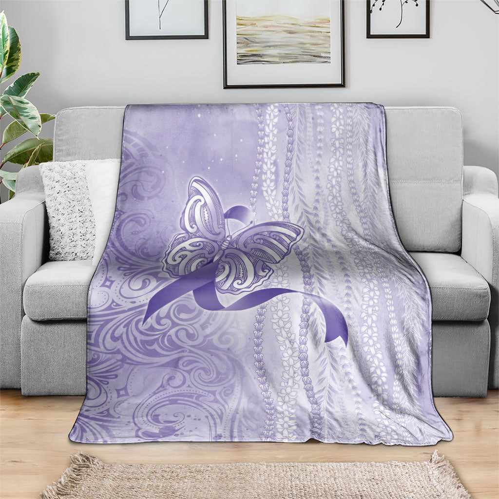 Hawaii Epilepsy Support Purple Ribbon Strength Blanket Maile Pikake Lokelani Crown Flower Lei Inspired