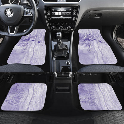 Hawaii Epilepsy Support Purple Ribbon Strength Car Mats Maile Pikake Lokelani Crown Flower Lei Inspired