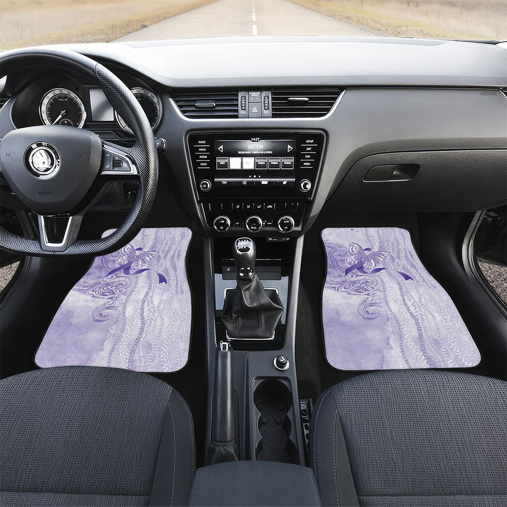 Hawaii Epilepsy Support Purple Ribbon Strength Car Mats Maile Pikake Lokelani Crown Flower Lei Inspired