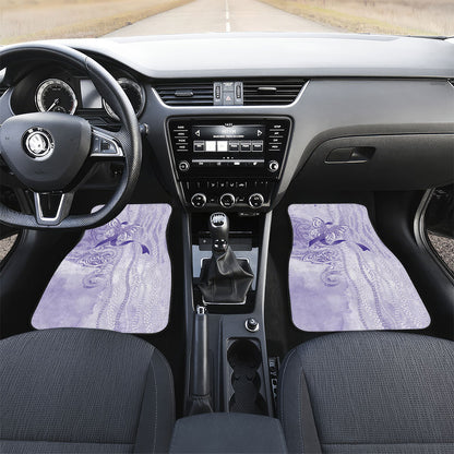 Hawaii Epilepsy Support Purple Ribbon Strength Car Mats Maile Pikake Lokelani Crown Flower Lei Inspired