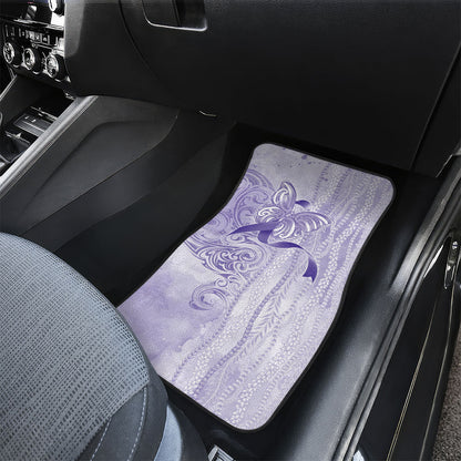 Hawaii Epilepsy Support Purple Ribbon Strength Car Mats Maile Pikake Lokelani Crown Flower Lei Inspired